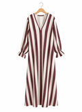 BURGUNDY LINEN DRESS